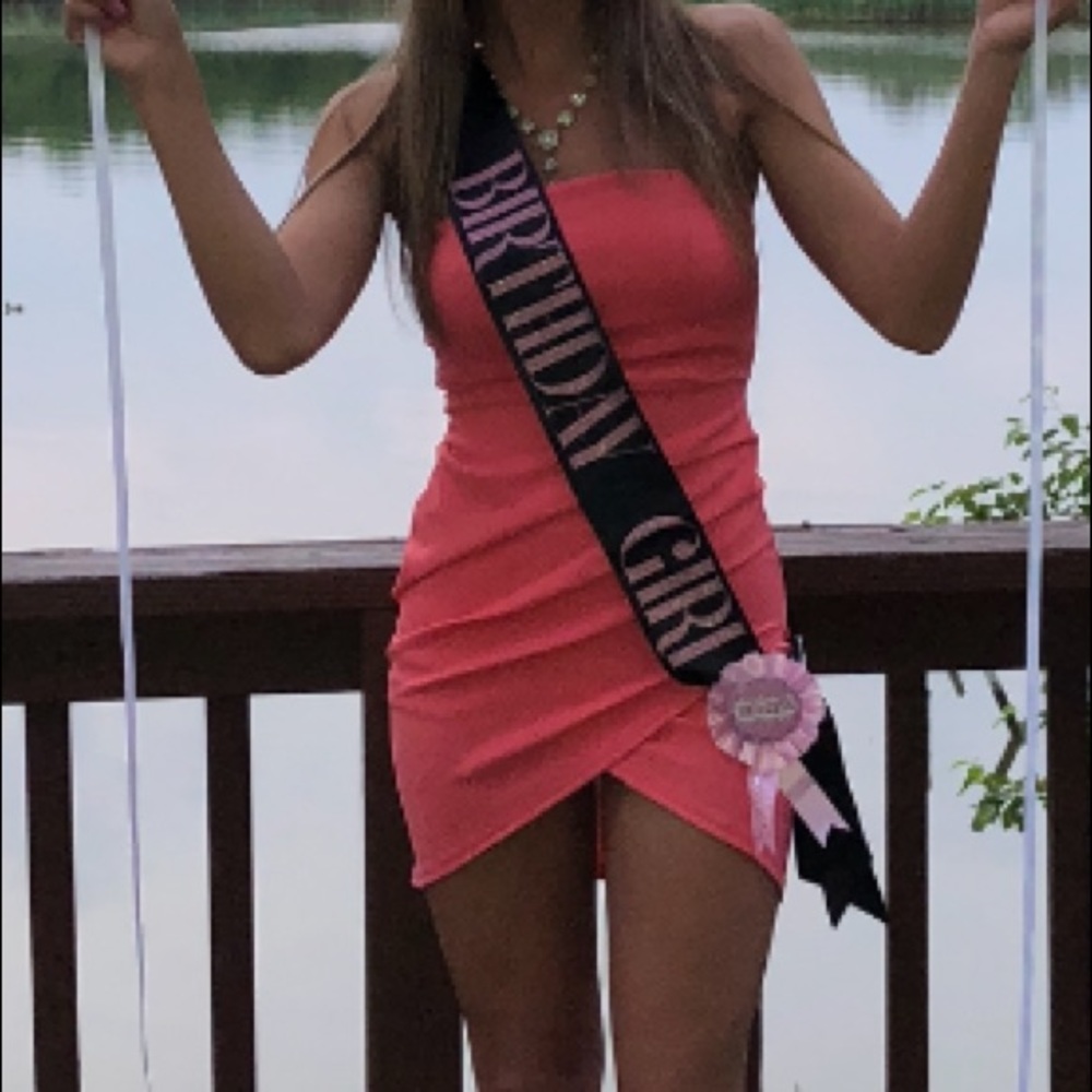 Pink Strapless Mini dress